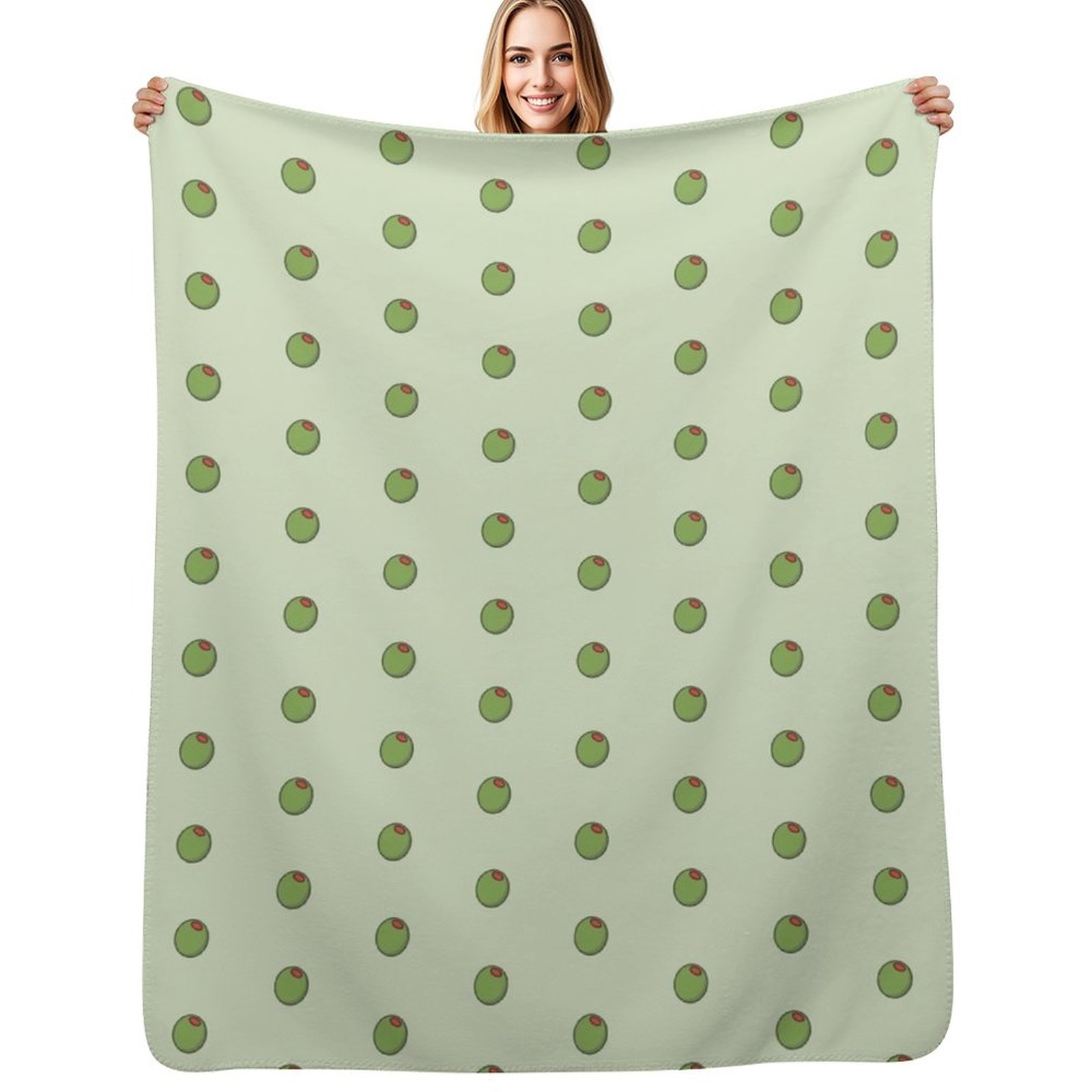 3D Printing Icon - Cute Olive Icon on Green Throw