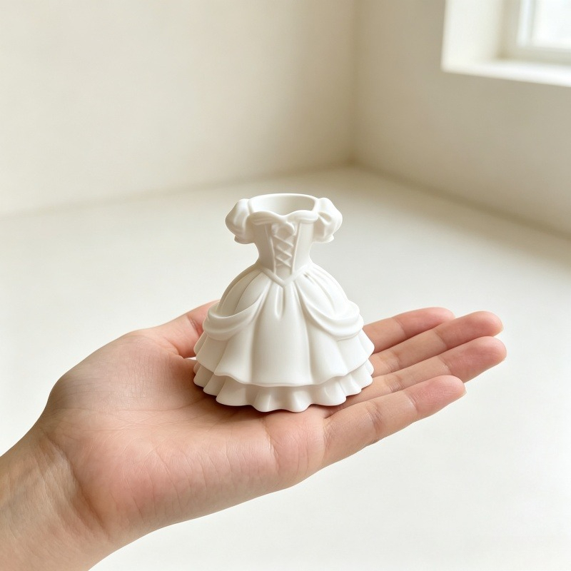3D Printing Vase - 3D Printed White Princess Lolita Dress