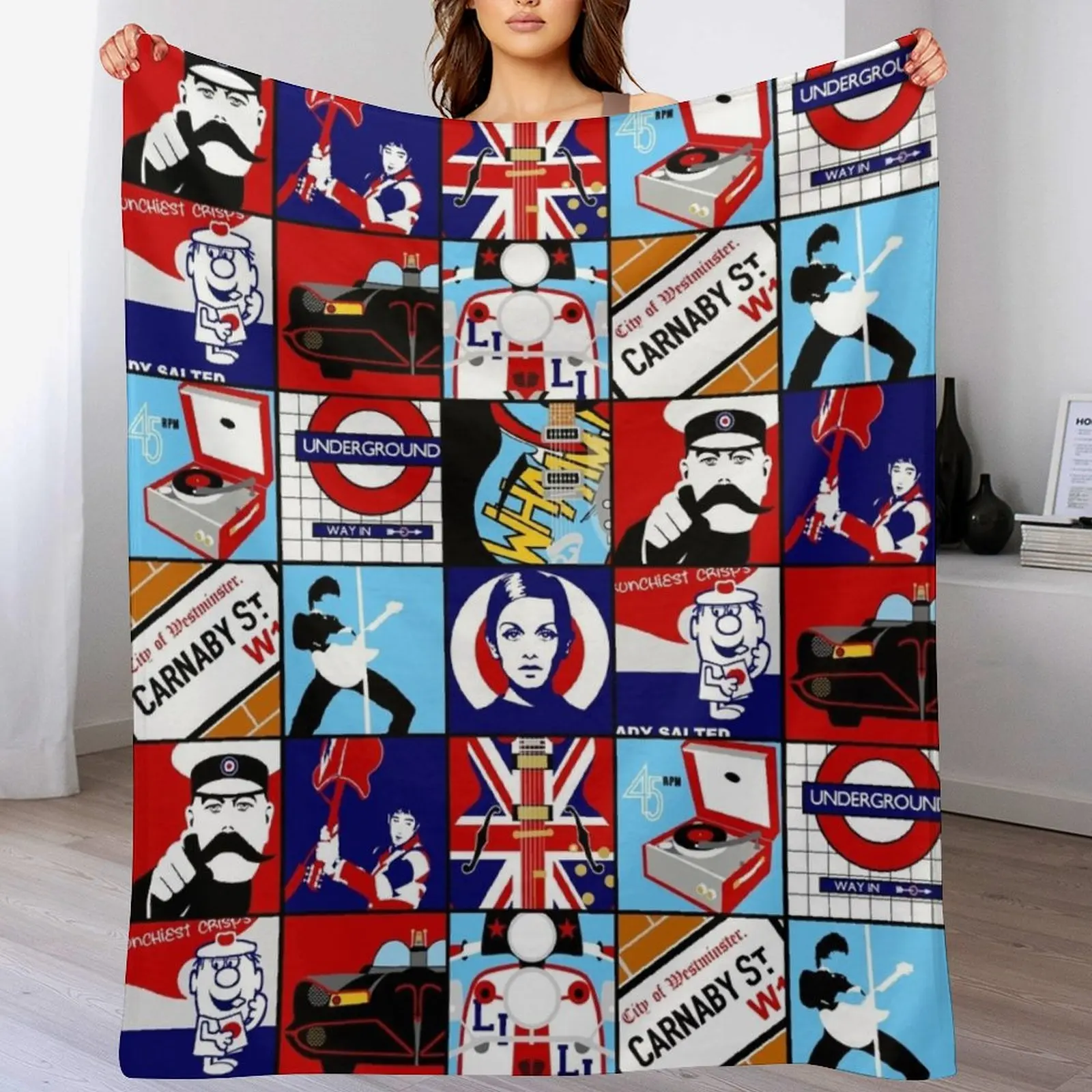 3D Printing Icon - Iconic mod pop art Throw Blanket