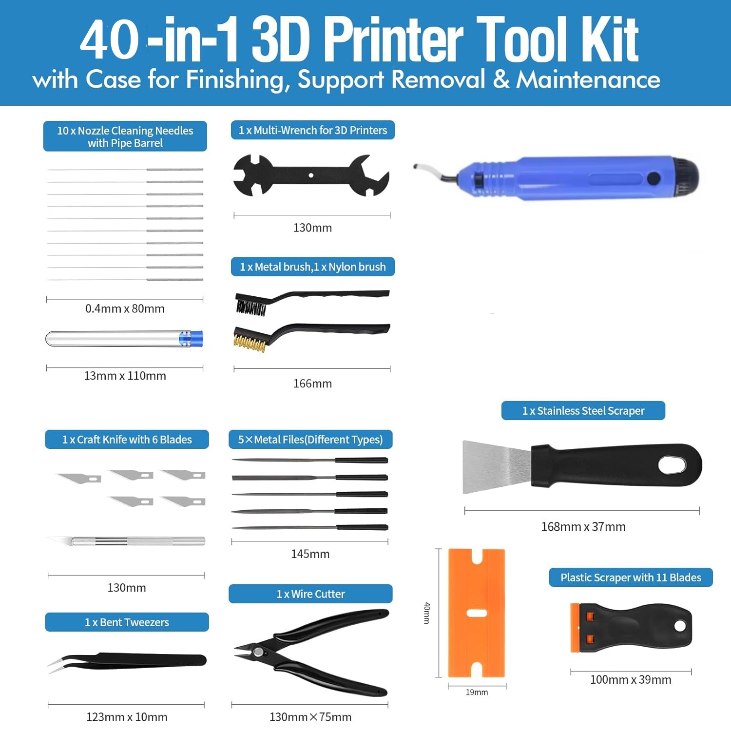 40PCS 3D Printer Tools, Scrape - đánh giá và giá 3D Printing File