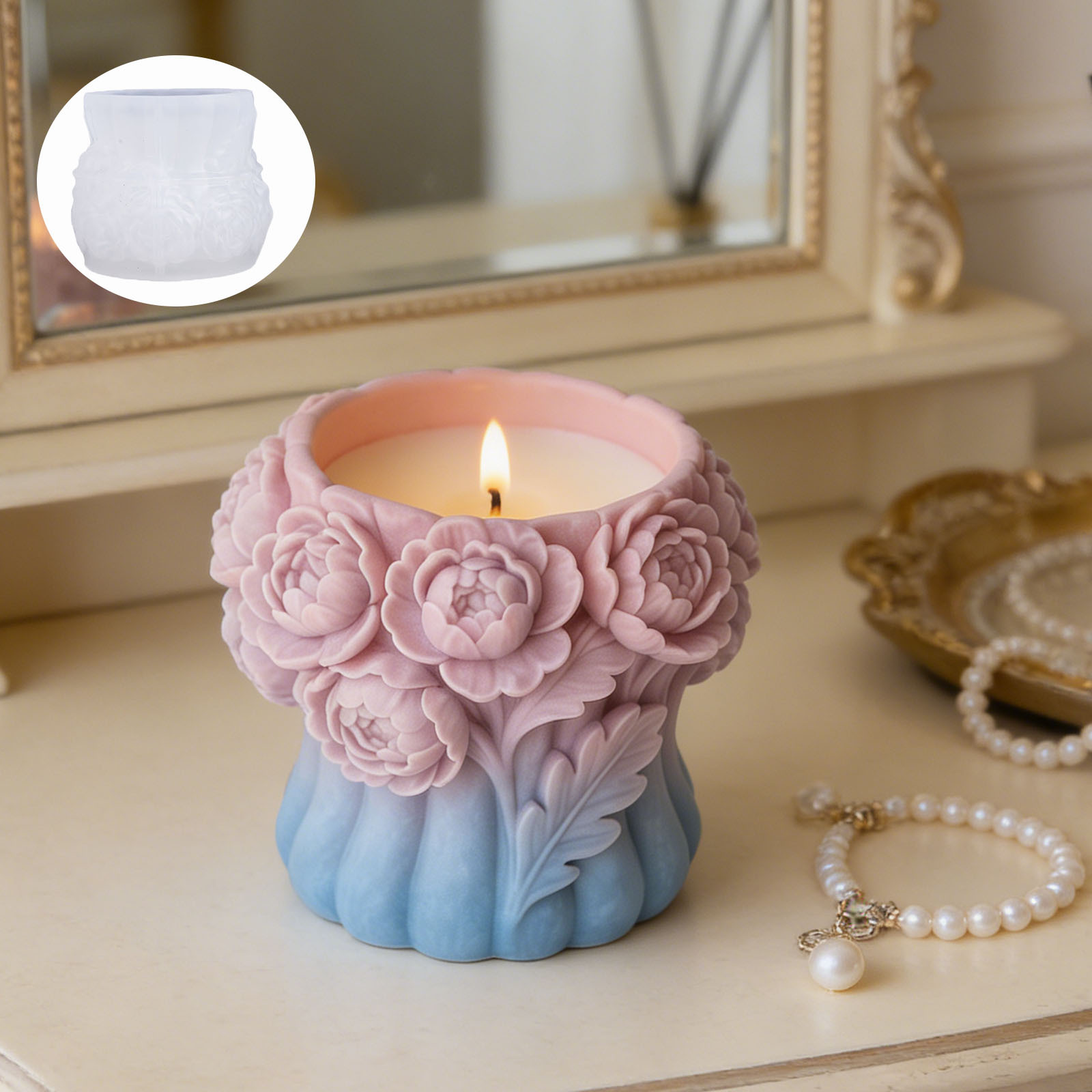 3D Rose Flower Vase Silicone M - đánh giá và giá 3D Printing Vase