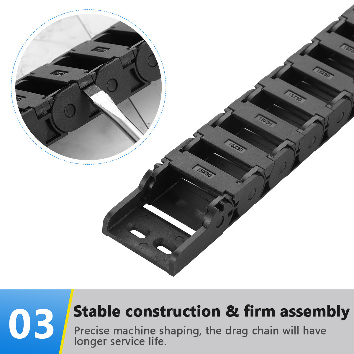 1M Black Plastic Cable Carrier - đánh giá và giá 3D Printing Cnc