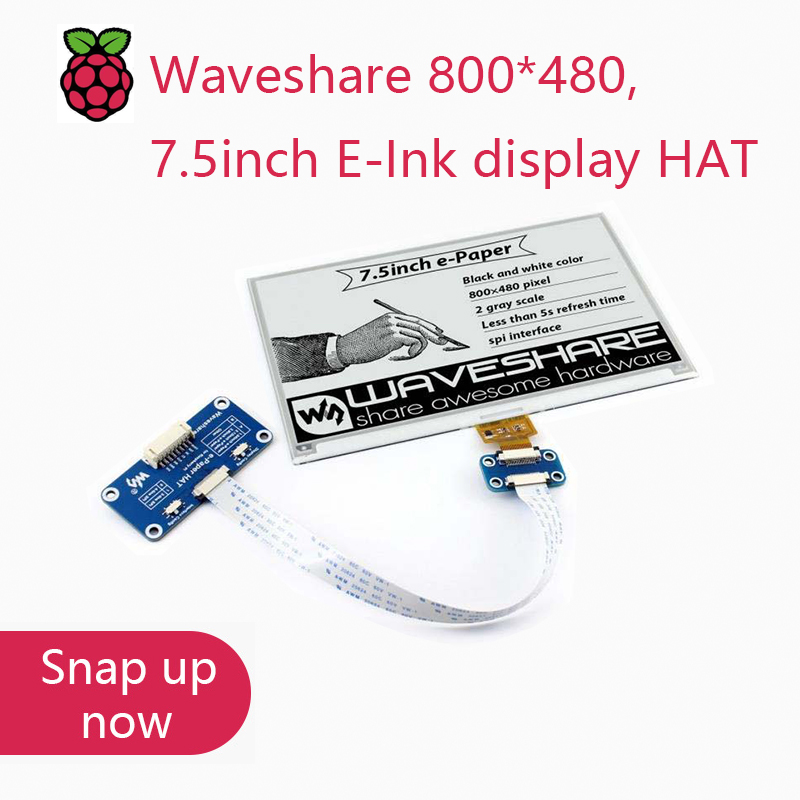 Waveshare 800*480,7.5inch E-In - đánh giá và giá Raspberry Pi 3D Print