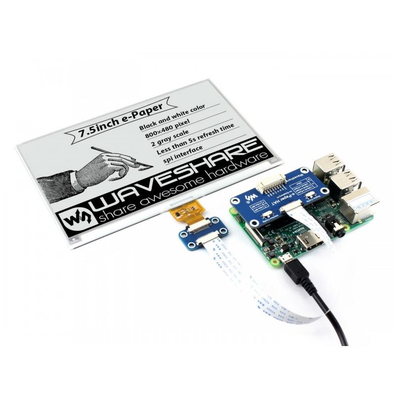 Waveshare 800*480,7.5inch E-In - đánh giá và giá Raspberry Pi 3D Print