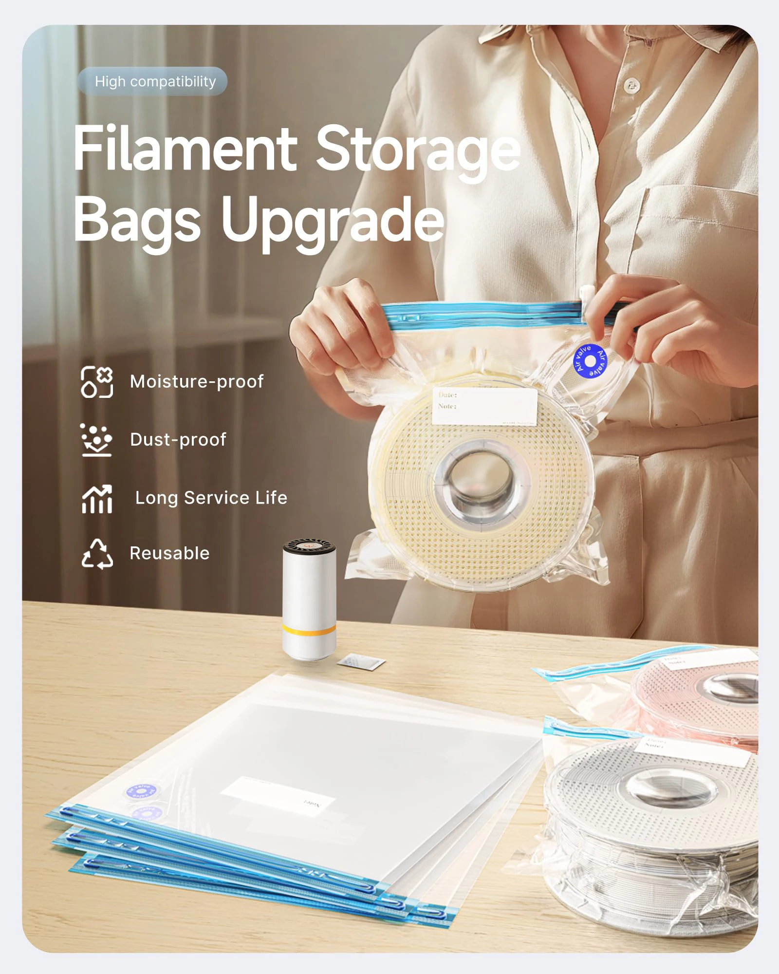 3D Printer Filament Vacuum Bag - đánh giá và giá 3D Printing Cnc
