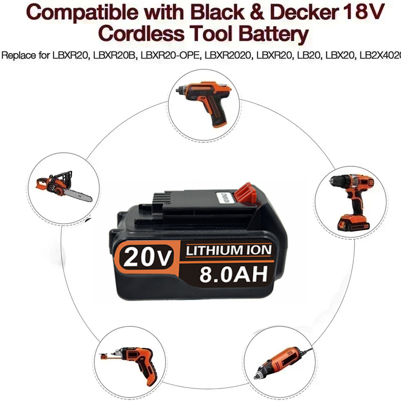 3.0Ah-8.0Ah for Black & Decker - đánh giá và giá Black+Decker Tool Cordless